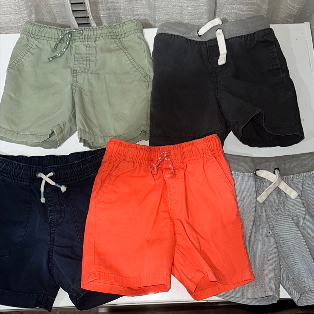 Cat & Jack Green and Black Shorts Relaxed Fit Elastic Waist